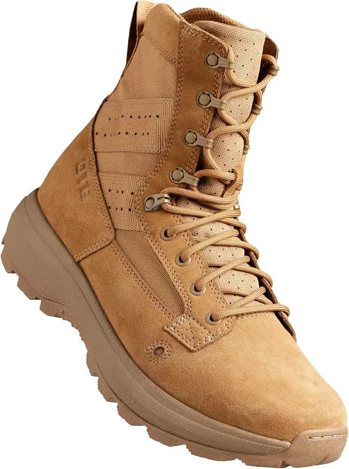 OTB Boots M-Flex 8 Tactical Boots for Men and Women - Lightweight, Durable, Waterproof Military & Combat Boots with Slip-Resistant Sole, Coyote