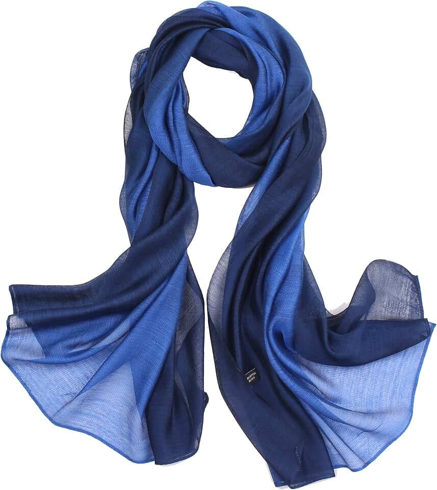 Schal für Damen, Baumwolle, Seide, elegant, Farbverlauf, leicht, modisch, für Frühling, Winter, Schal