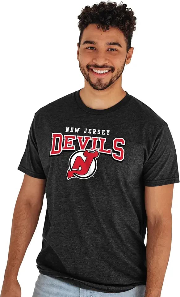 Blue 84 NHL Unisex-Adult NHL Officially Licensed T-Shirt Heathered Black