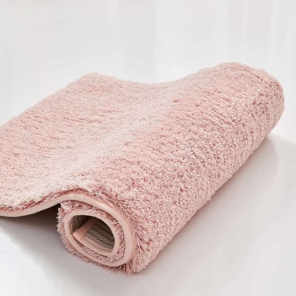 CozeCube Dusty Pink Shaggy Bath Mat 32"x20" Non Slip Washable Rug