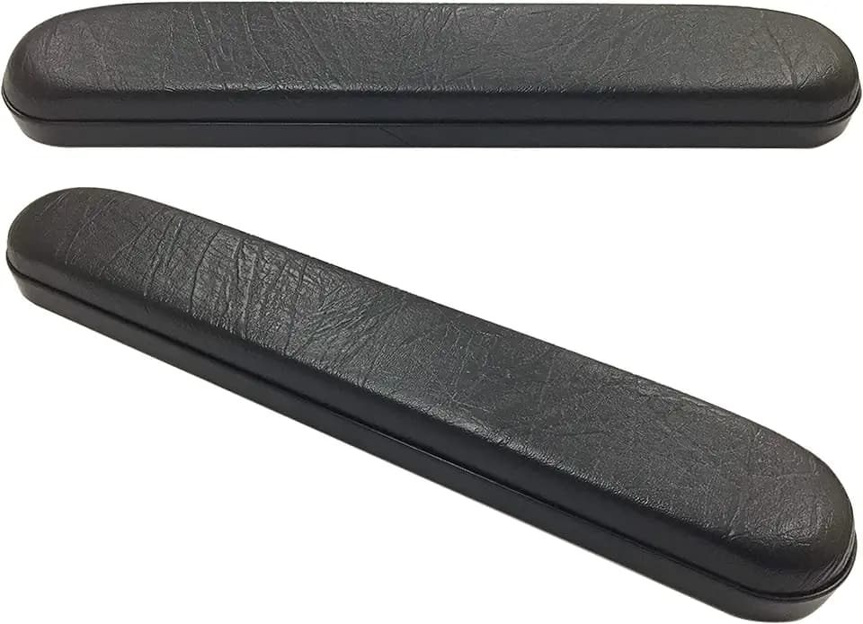 Wheelchair Armrest Pad(Vinyl), Full Length 14 inch, Universal Fit, EVA Stuff, Black(Pair), by RIANT WHEEL