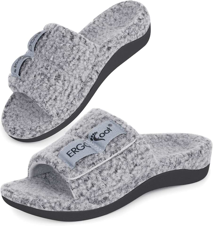 ERGOfoot Orthotic Slippers with Arch Support for Women Men