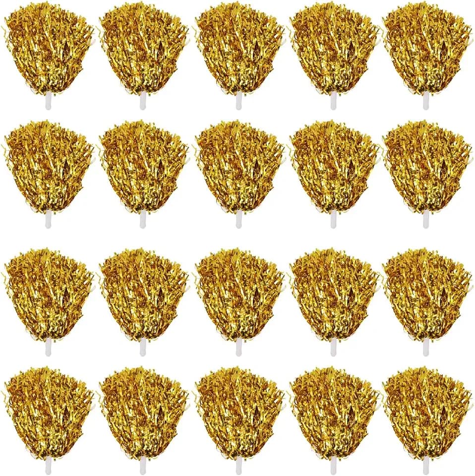 20 Stück Cheerleading Pompons, 8,4 cm Cheerleader Jubeln Pom Poms mit Schlagstockgriff, Jubelnde Truppe Handblume zum Erwachsene Mannschaft Geist Sport Spiel Tanzparty