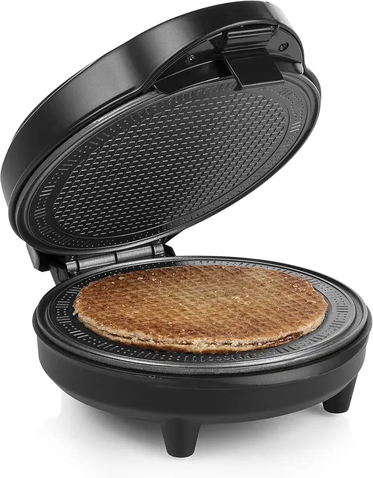 Tristar Eiswaffelbereiter Waffeleisen - 700 Watt, 20cm Ø, Sicherheitsverschluss, kaltbleibende Griffe, WF-1170, schwarz