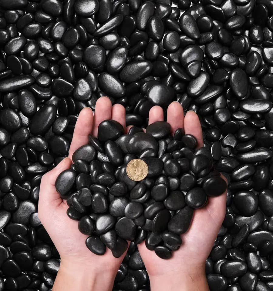 NUPICK 10 Pound Black River Rocks, 1-2 Inches Rocks for Plants