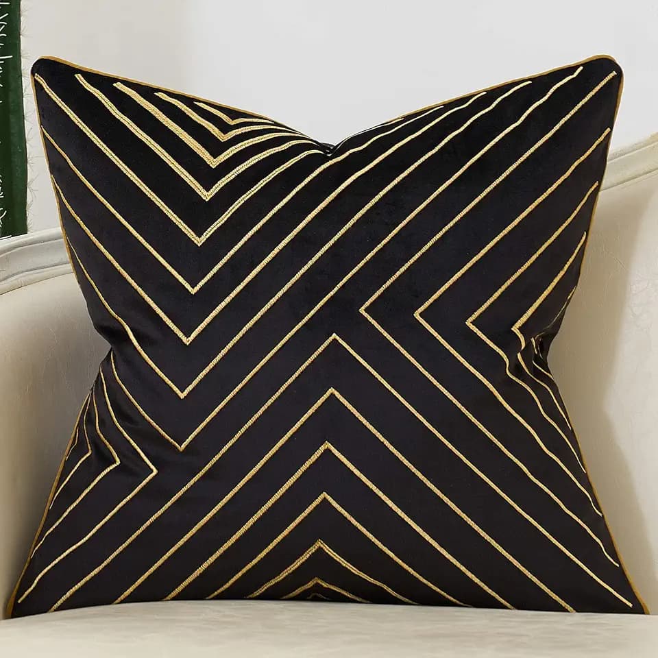 Avigers Throw Pillow Cover 20 x 20 Inch, Black, Velvet, Hidden Zipper