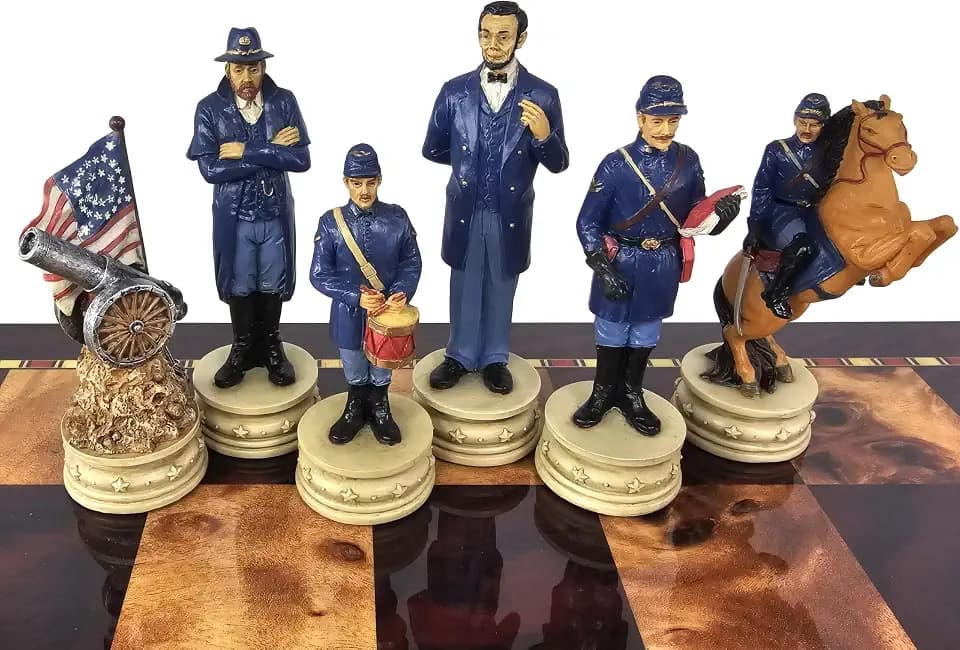 Large Civil War Generals Chess Men Set with 4 9/16 inch King- NO Board