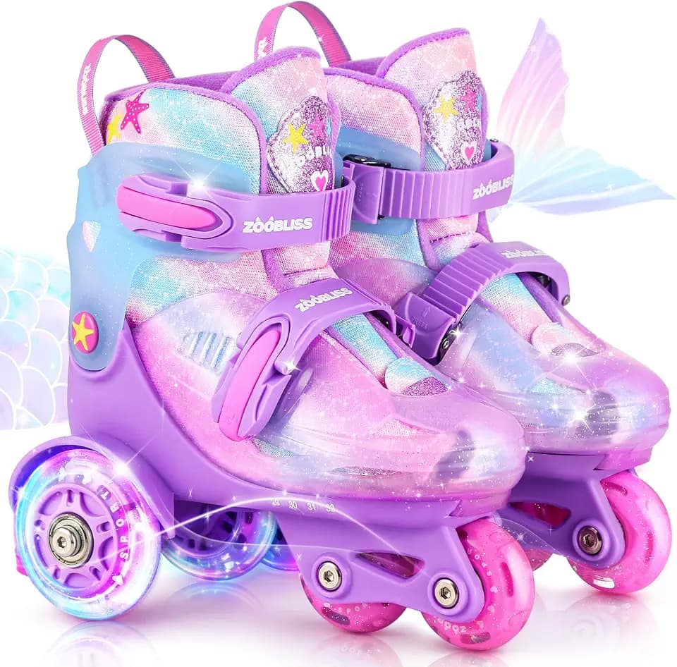 Kids Roller Skates for Boys & Girls, Adjustable Toddler Skates