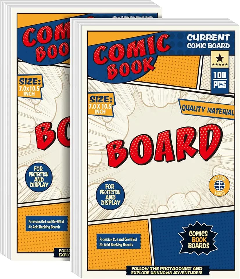 Leffis 200 Pack Comic Book Boards, Current Size Acid-Free Backing Boards