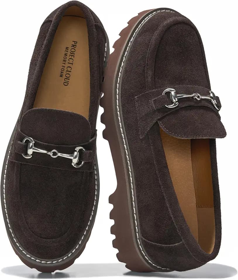 Project Cloud 100% Genuine Leather Loafers for Women Horsebit Womens Shoes