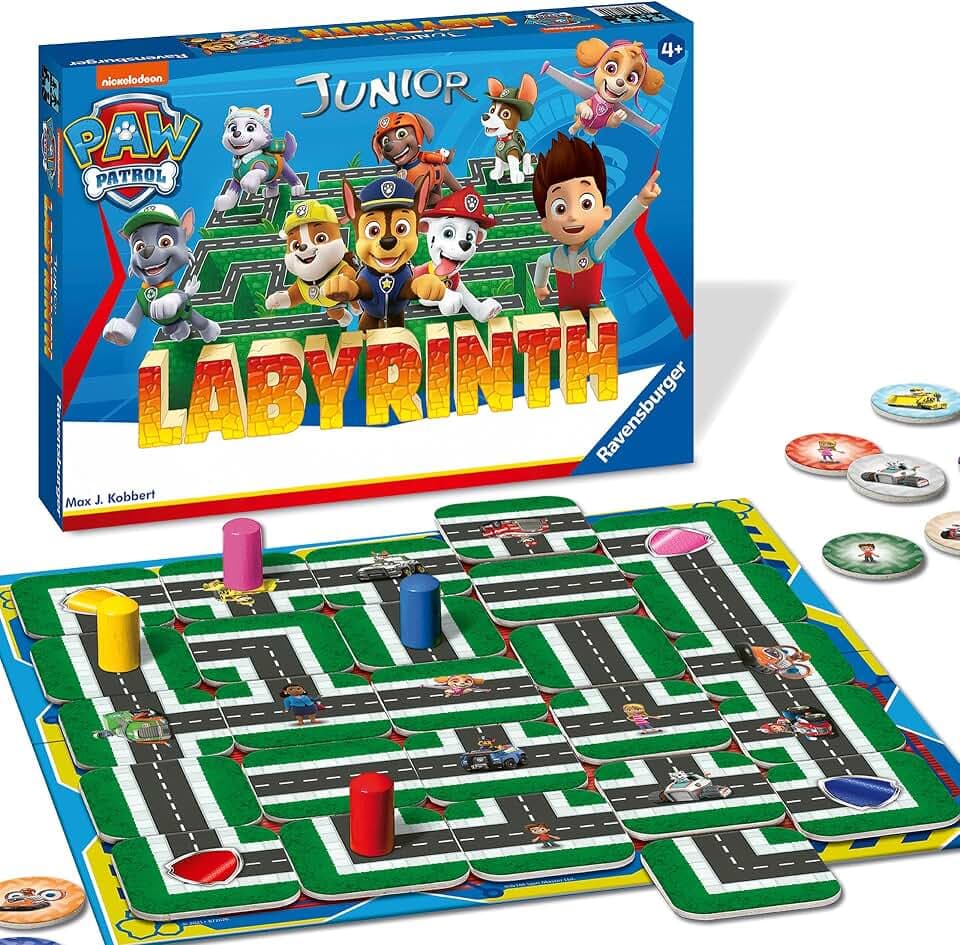 Ravensburger Kinderspiel Paw Patrol Junior Labyrinth - Brettspiel ab 4 | Spiel für 2-4 Spieler, Junior-Variante, Spiele-Klassiker in der Paw Patrol-Version, Geschenk für Jungen und Mädchen