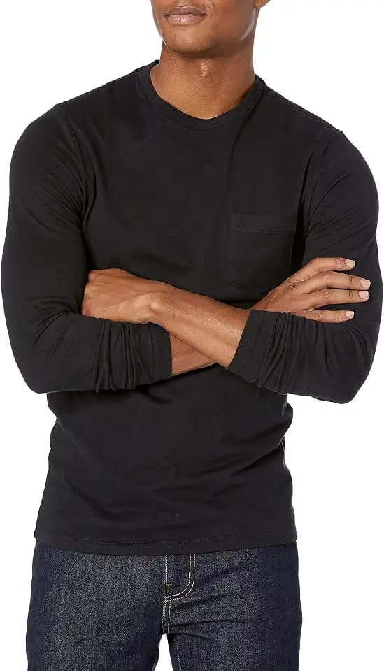 Amazon Essentials Herren Langärmeliges T-Shirt, Schmale Passform
