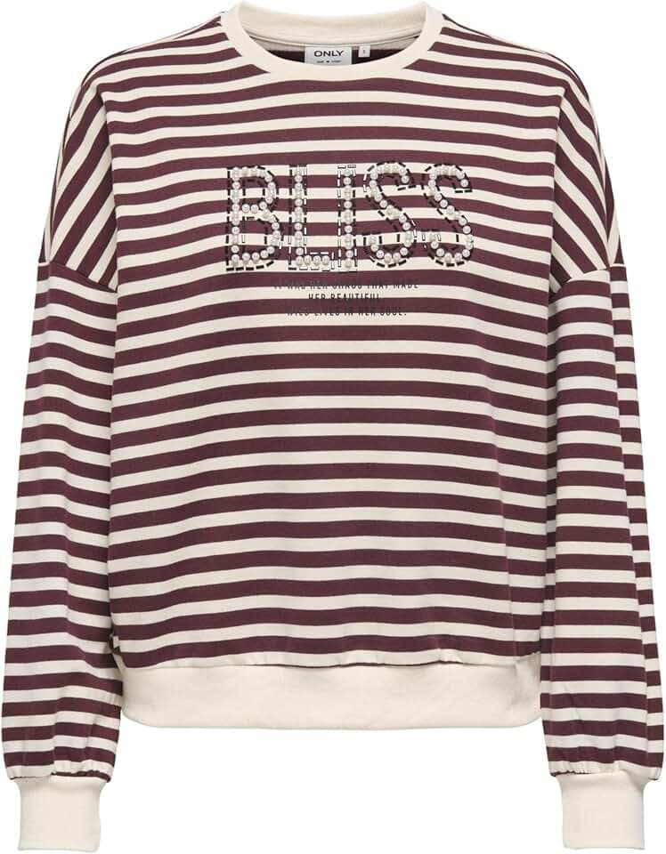 ONLY Damen Onlliza L/S Pearl Print Box SWT