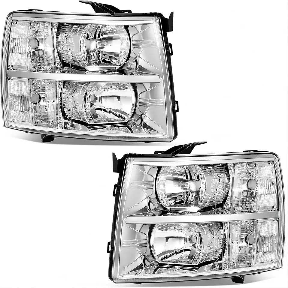 AUTOSAVER88 Headlight Assembly Compatible with 07-13 Chevy Silverado Chrome