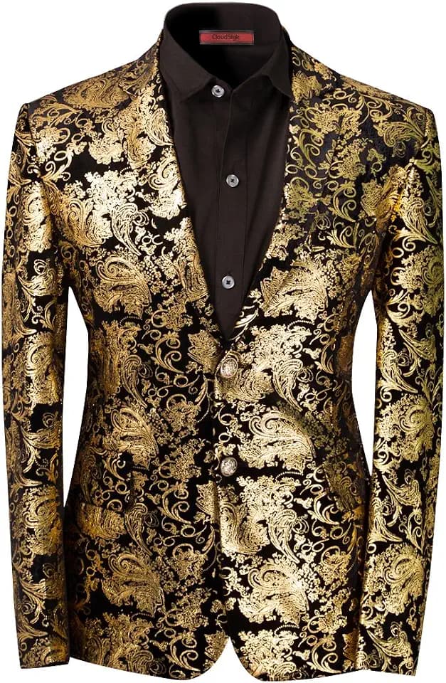 Cloudstyle Men's Dress Floral Suit Jacket Stylish Blazer for Dinner Wedding
