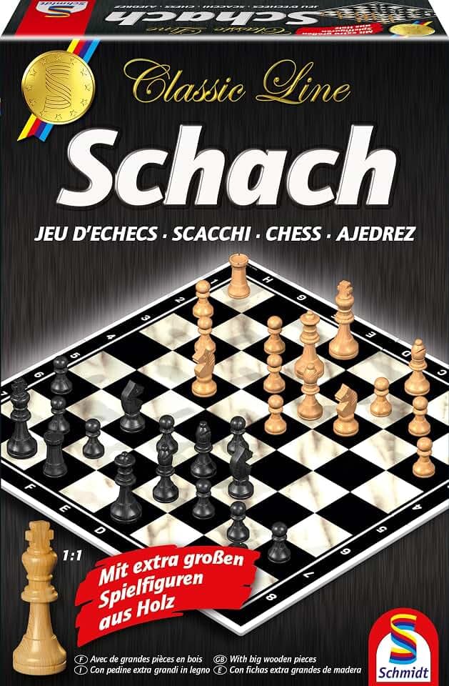 Schmidt Spiele 49082 Classic Line: Schach (gr. Spielfiguren), Monochrom" Oder "Holz/Natur