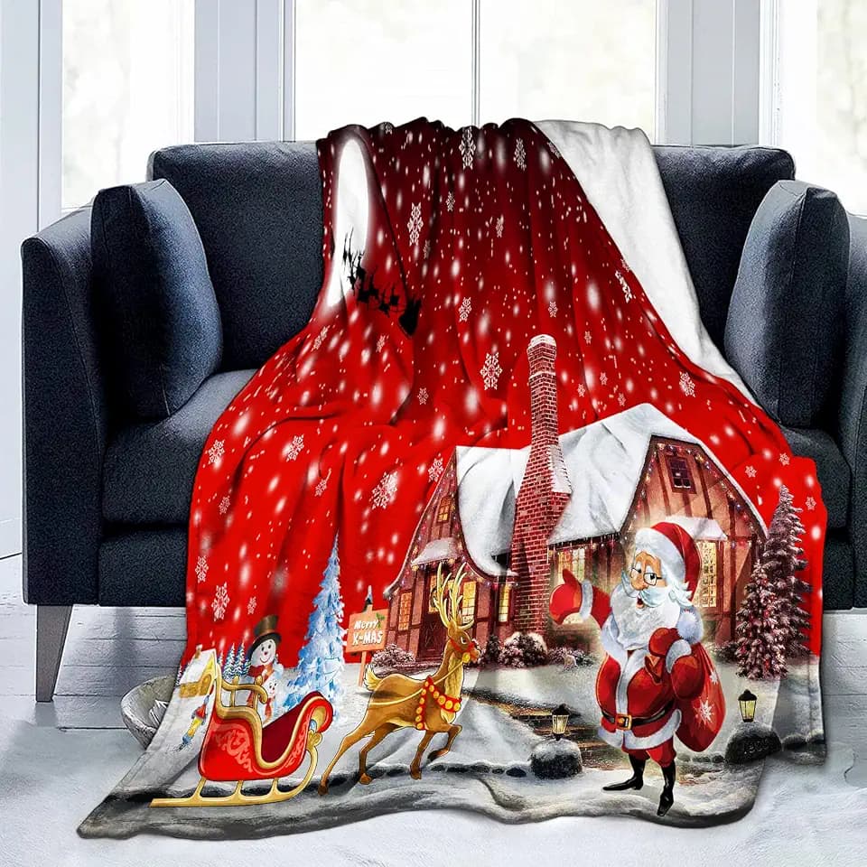 WONGS BEDDING Kuscheldecke 150x200cm Weihnachten Sherpa Decke weiseitige Wohndecken Sofadecke Couchdecke Superweiche Fleecedecke Tiger Decke Sherpa Tagesdecke