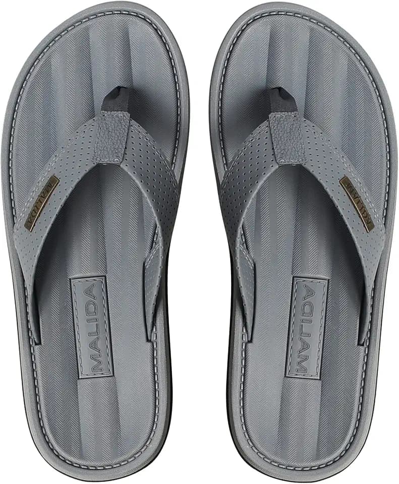 MALIDA Mens Flip Flops Non-Slip Bathroom Shower Shoes Waterproof Cushion foam Indoor and Outdoor Thong Sandals