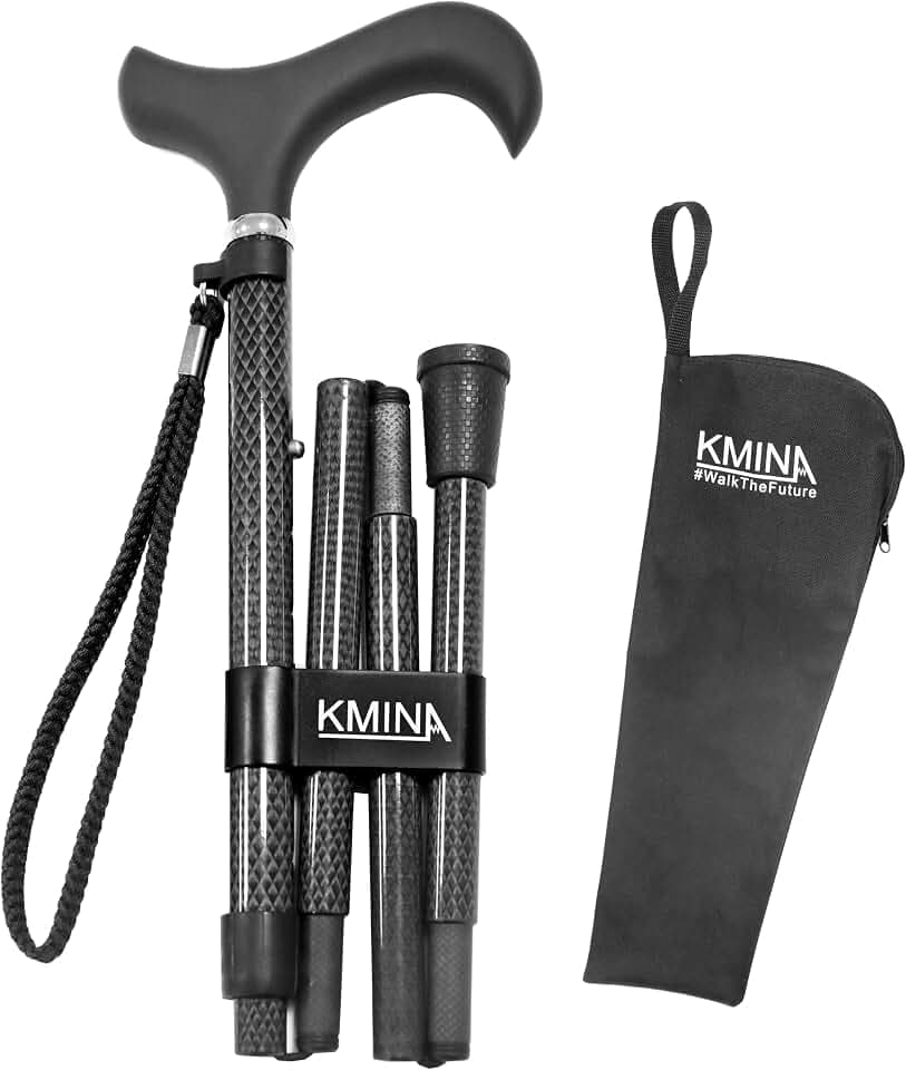 KMINA Carbon-Gehstöcke für Herren und Damen, höhenverstellbar