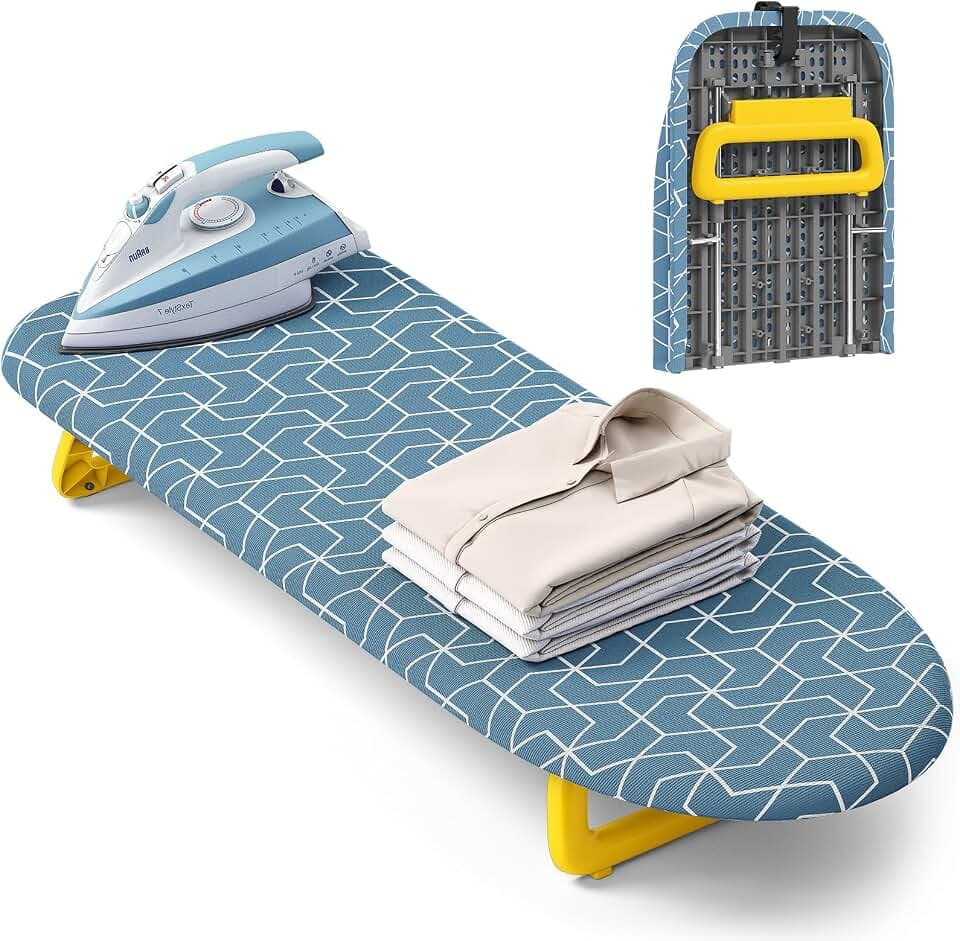 APEXCHASER Small Ironing Board Tabletop, Foldable mini Table top Iron Board