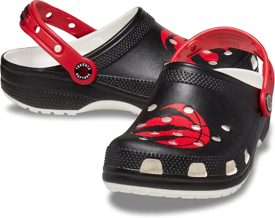 Crocs Unisex-Adult NBA Classic Clogs, Basketball Gifts, Toronto Raptors, 13 Men/15 Women