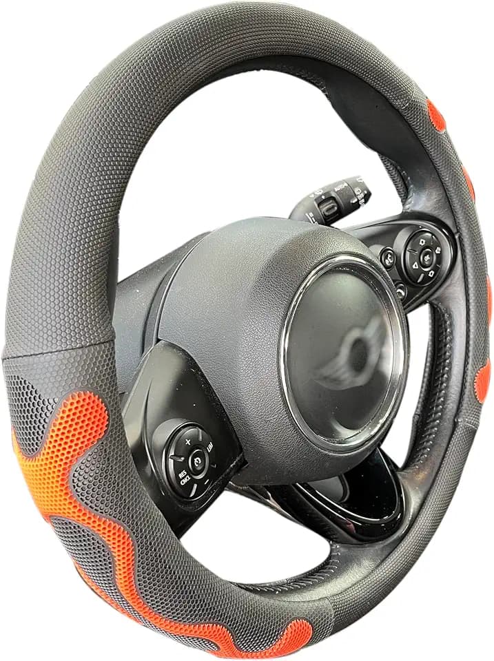PINCTROT Large Size Comfy Grip Steering Wheel Cover 15.75 Inch (Orange)