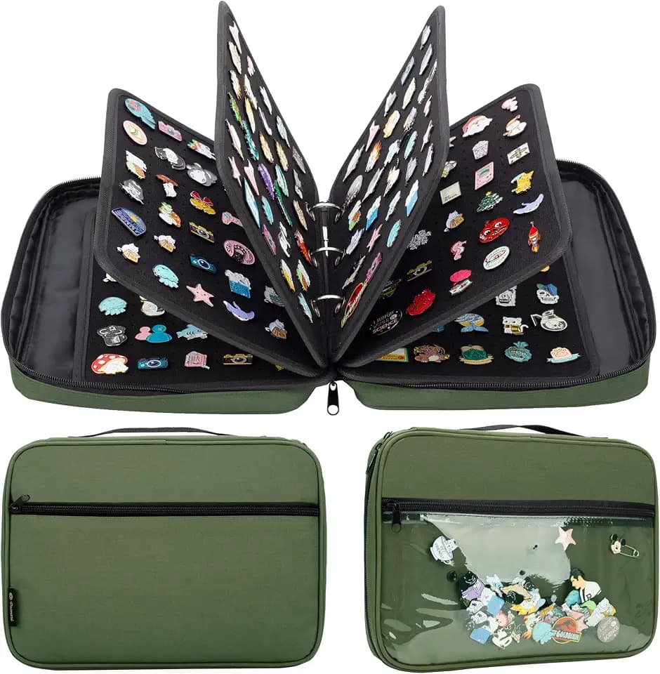 PACMAXI Enamel Pin Display Pages Pin Carrying Case Travel Brooch Bag
