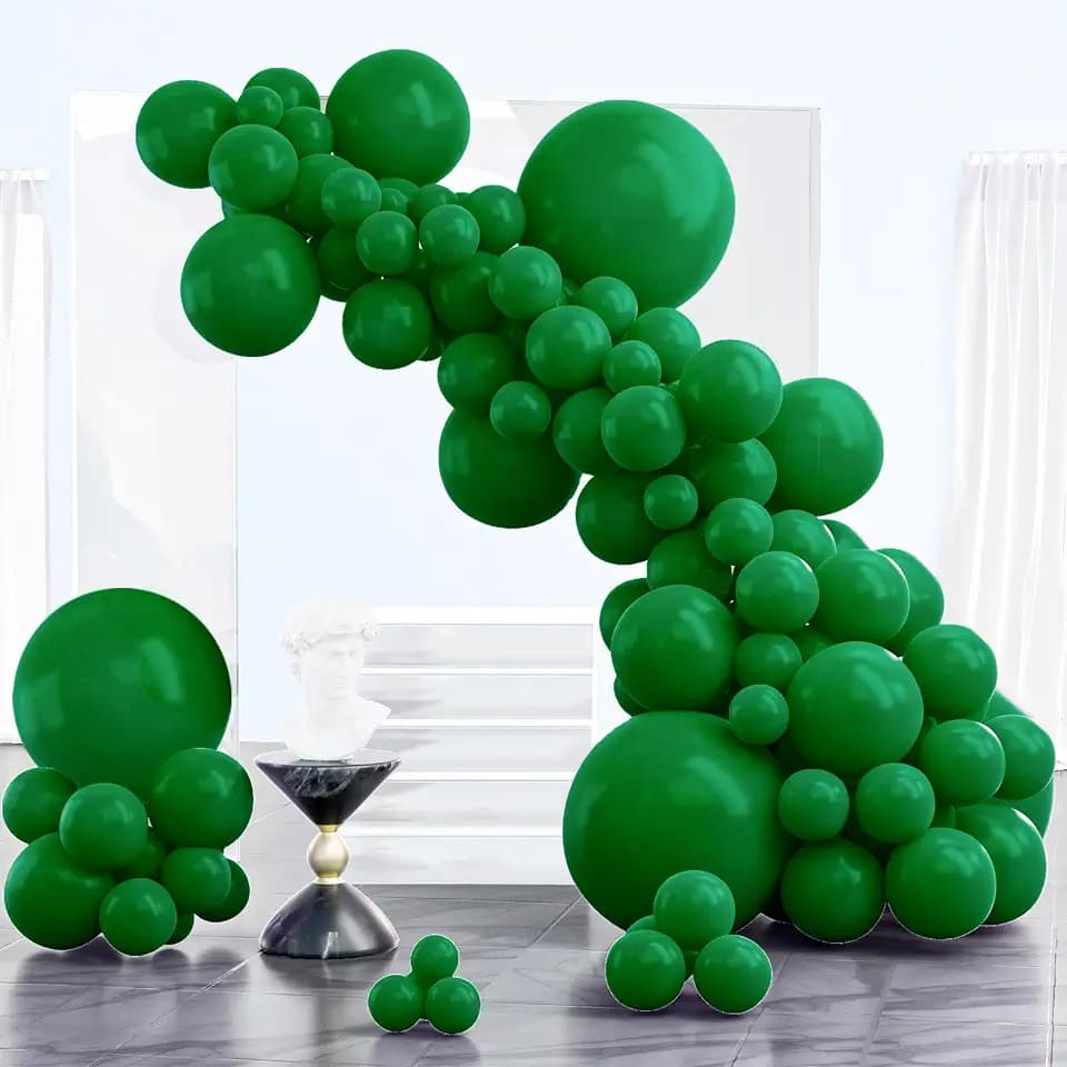 PartyWoo Dark Green Balloons 85pcs Emerald Hunter Forest Green Color