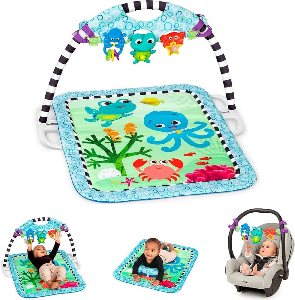 Baby Einstein - Neptune's Discovery Reef, 3-in-1, Spielgerät & Spielzeugleiste zum Mitnehmen, 65+ Melodien und Lieder, 4 Spielmodi, Neugeborene