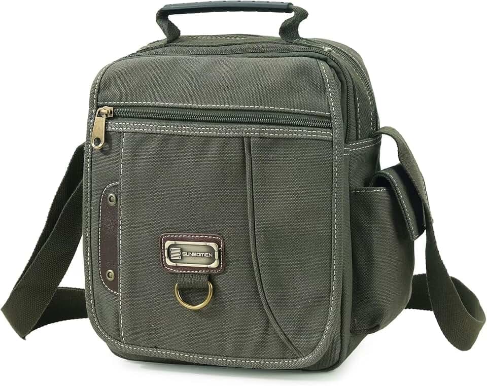 Men Purse Bag Shoulder Bag Small Canvas Crossbody Messenger Bag Said Bag Travel Bag Work Bag For Man