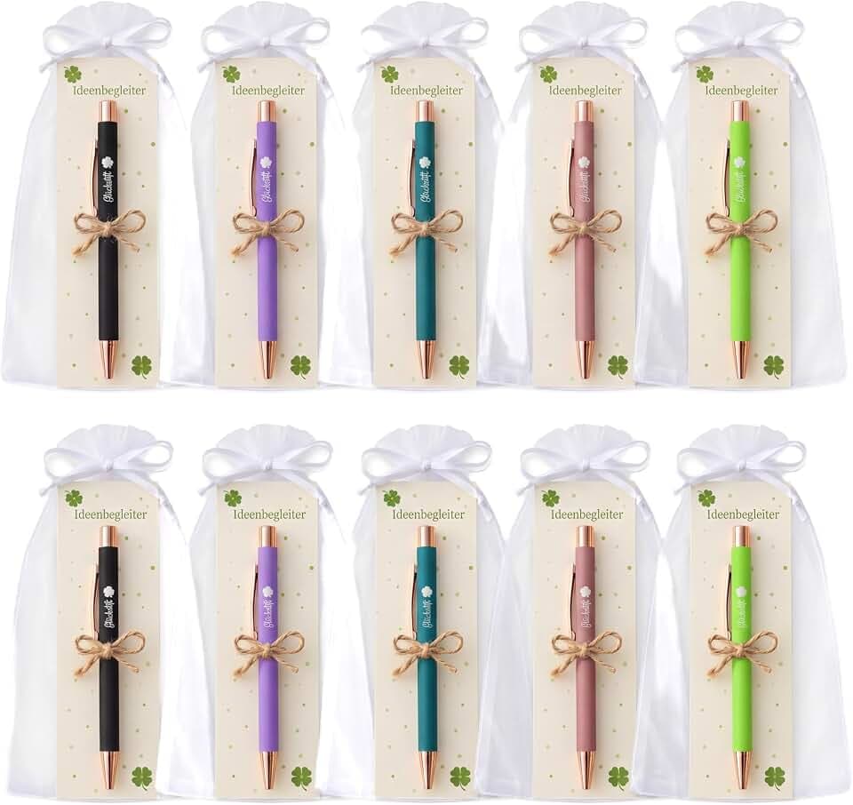 GADITIEK 10 Sets Glücksstift Kugelschreiber Dankeschön Kleine Geschenke für Kollegen Abschiedsgeschenk Kollegen Danke Erzieher Lehrer Geschenk Gastgeschenke Hochzeit Geburtstag | Ideenbegleiter