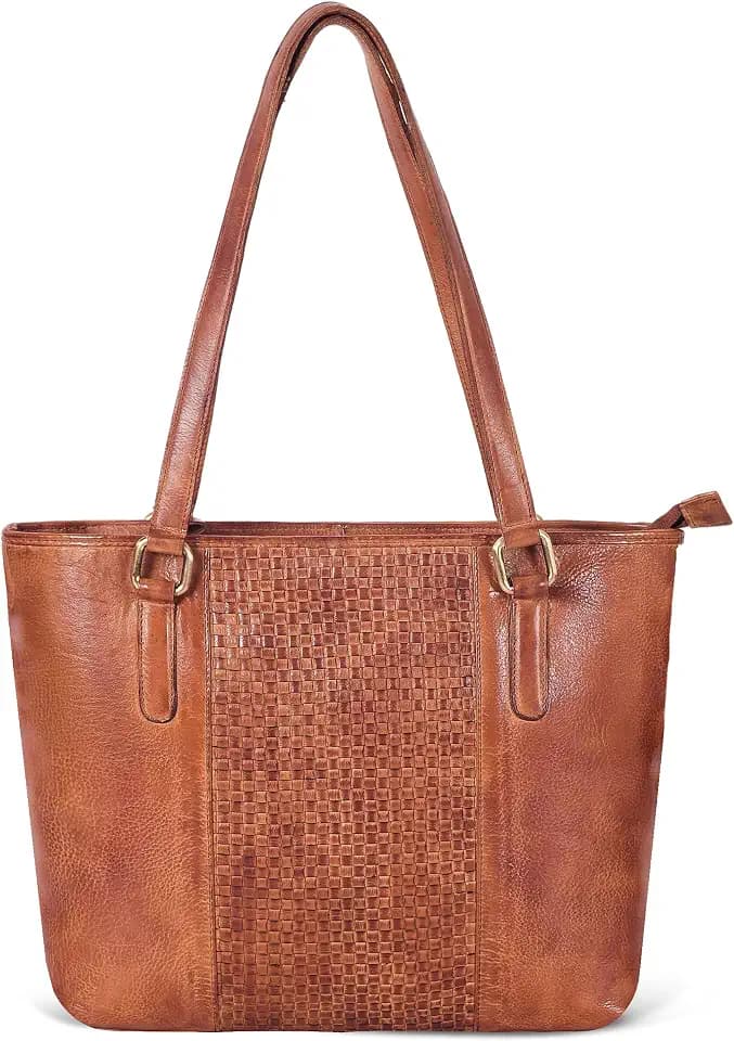 Genuine Leather Purse For Women - Tote Shoulder Handbag - Work & Casual Bag