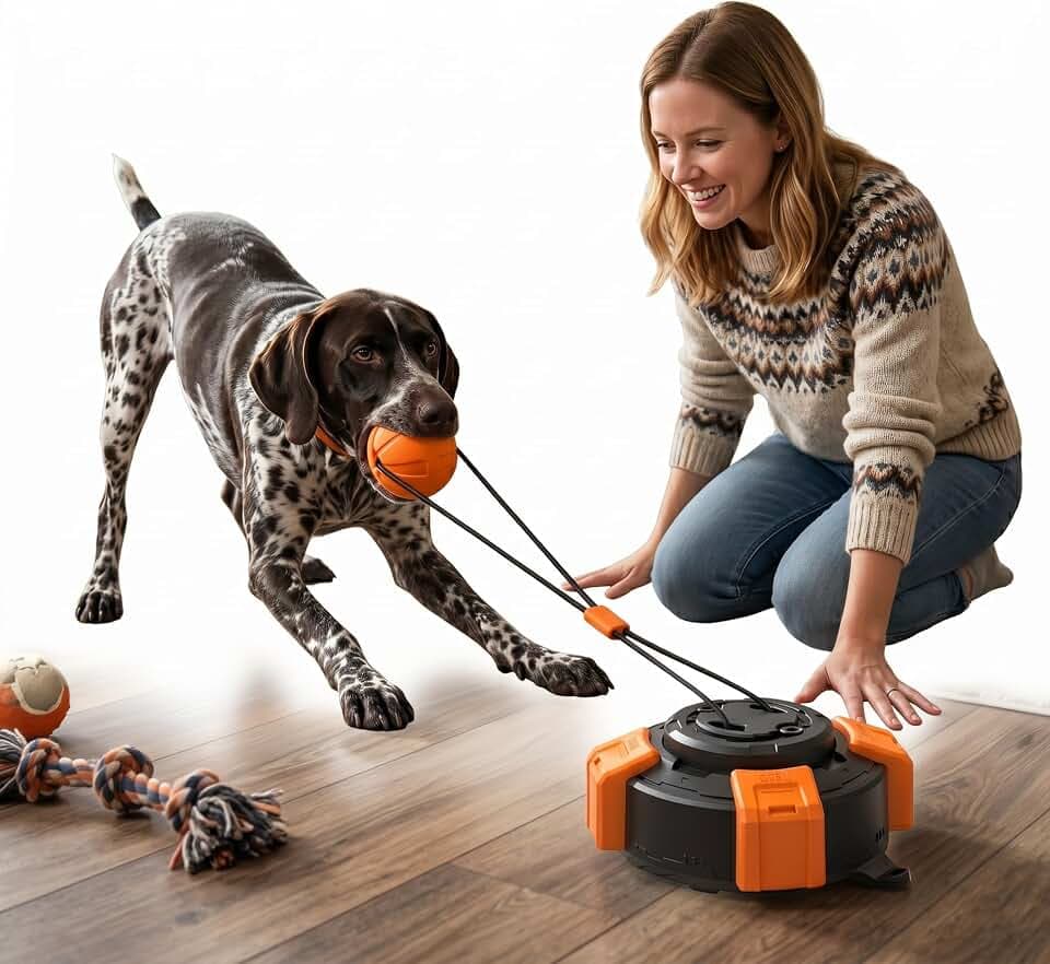 Interactive Suction Cup Tug Toy for Medium & Large Dogs, Durable Chew Toy for Teething, Boredom Buster & Enrichment Toy with Fun Challenges