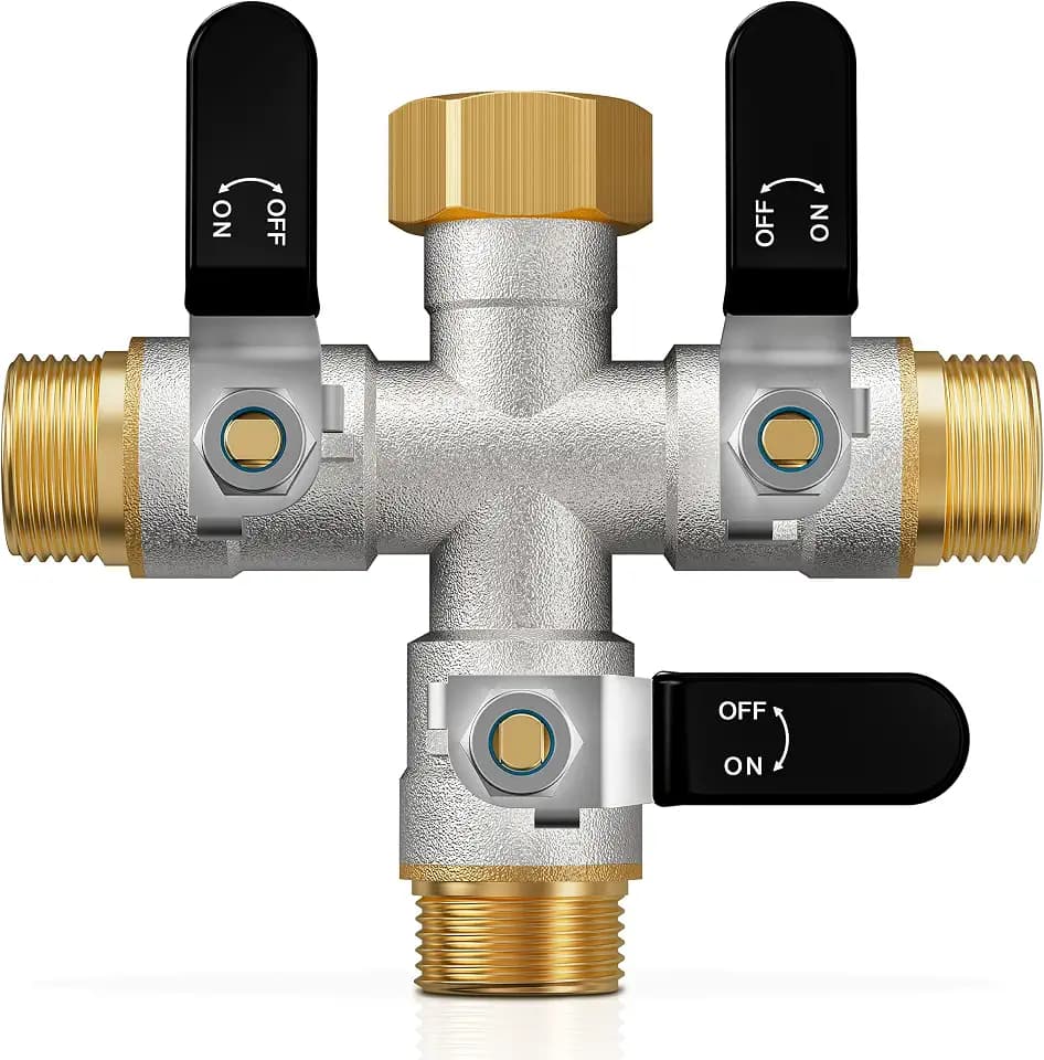 3 Way Hose Splitter, Heavy Duty Brass Garden Water Hose Splitter