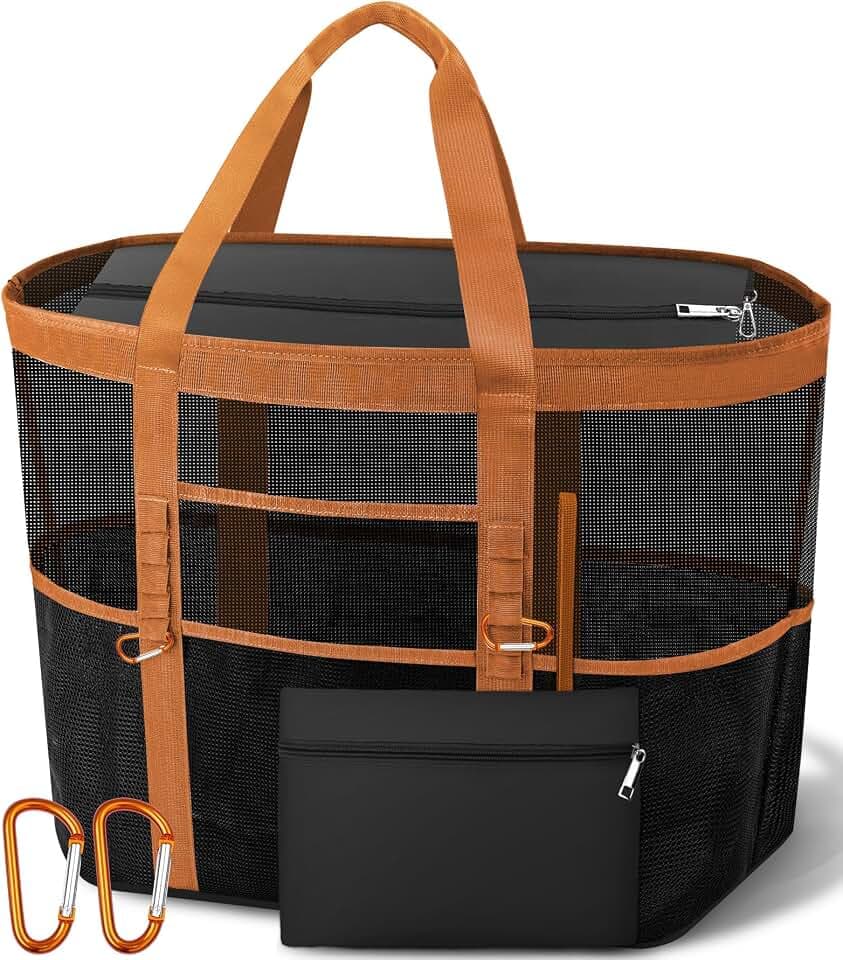 Stylish XX-Large Cruise Essentials Beach Bag for Women, Zip-Top 11-Pocket
