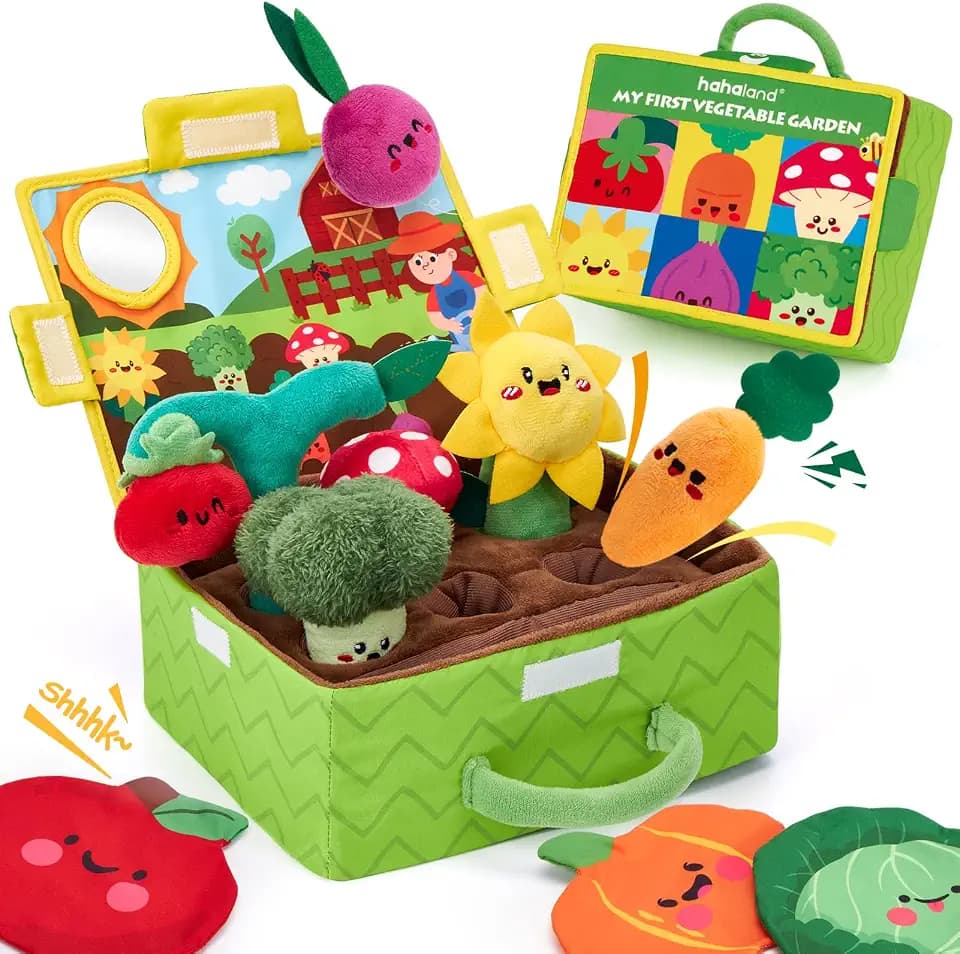 hahaland Montessori Spielzeug Baby 6 Monate, Bauernhof Rüben Ziehen