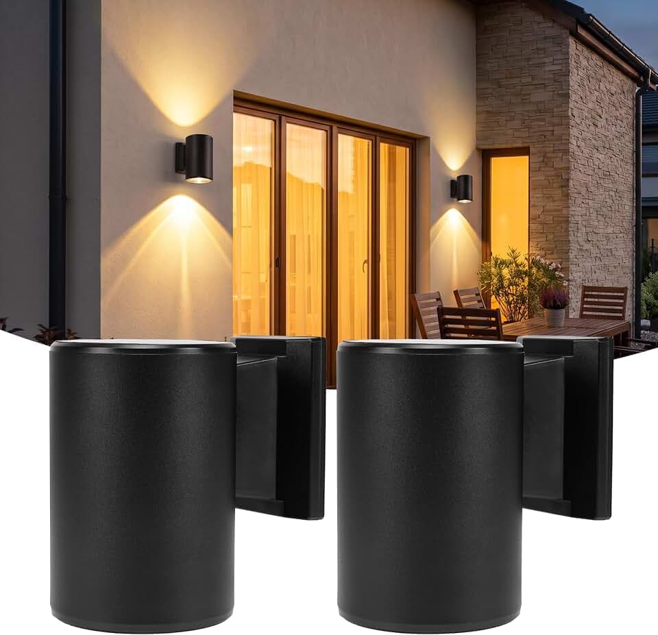 Solar Wall Lights Outdoor, 2 Pack Up & Down Solar Wall Sconces