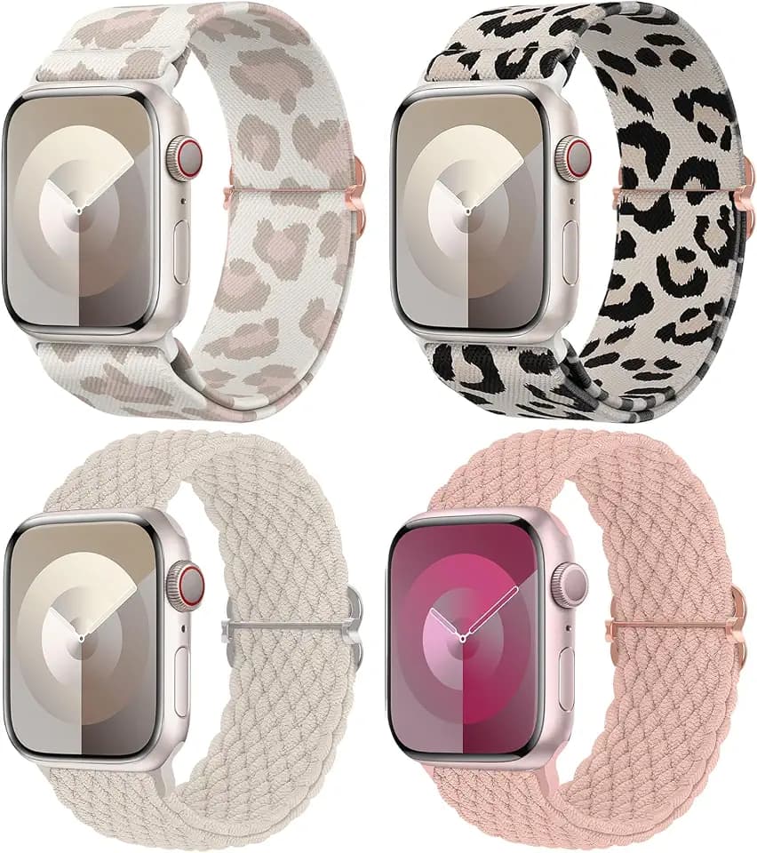 4 Pack Stretchy Bands Compatible for Apple Watch Band Women Daily Use