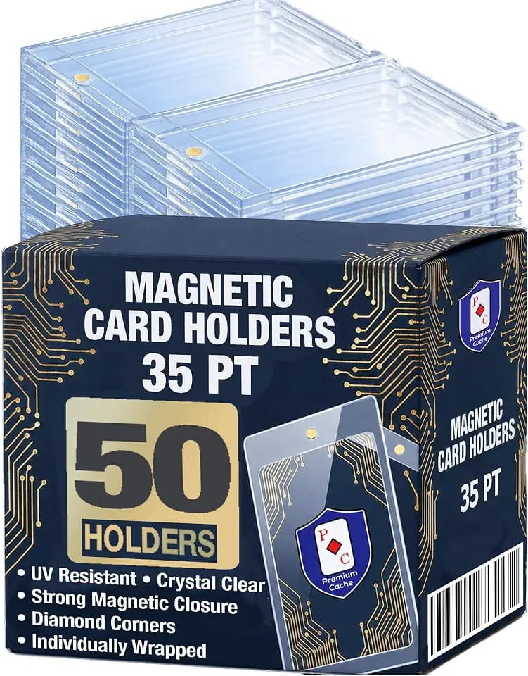 Magnetic Card Holder for Trading Cards |35pt 50 Pack| One Touch Card Holder