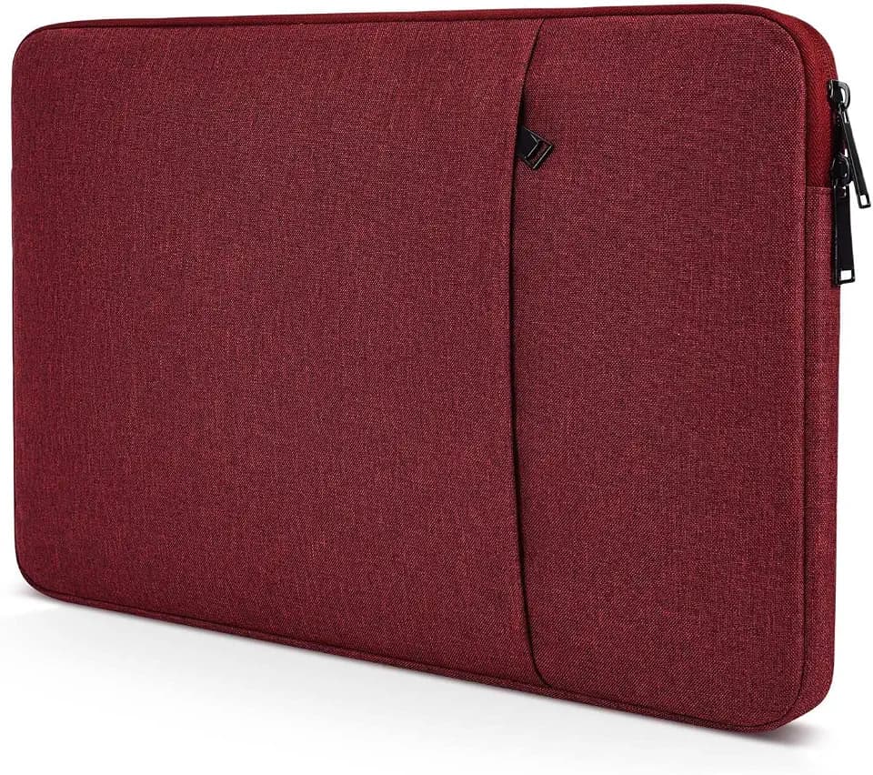 Laptop Sleeve Case 17 inch, Padded Shockproof Protective Carrying Bag for HP 17.3 Laptop/Pavilion 17/ Envy 17, 17.3-in Water-Resistant Computer Bag Cover with Accessory Pocket -Wine Red