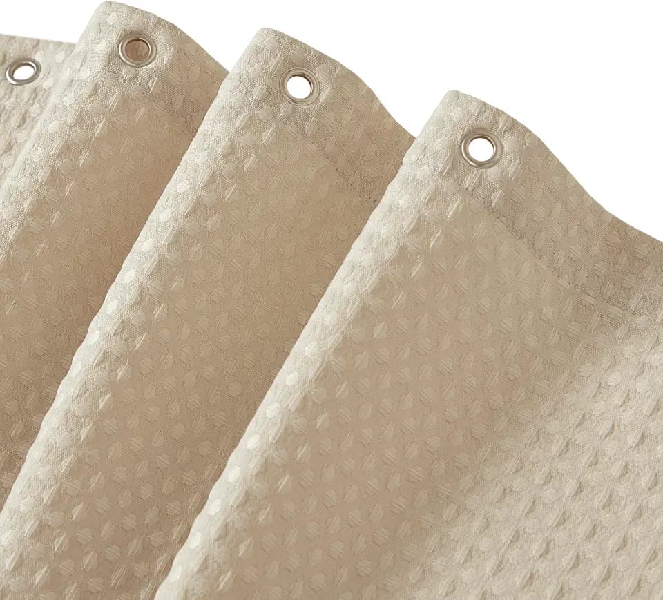 Madison Park Arbor Waffle Shower Curtain for Bathroom, 72 x 72, Beige