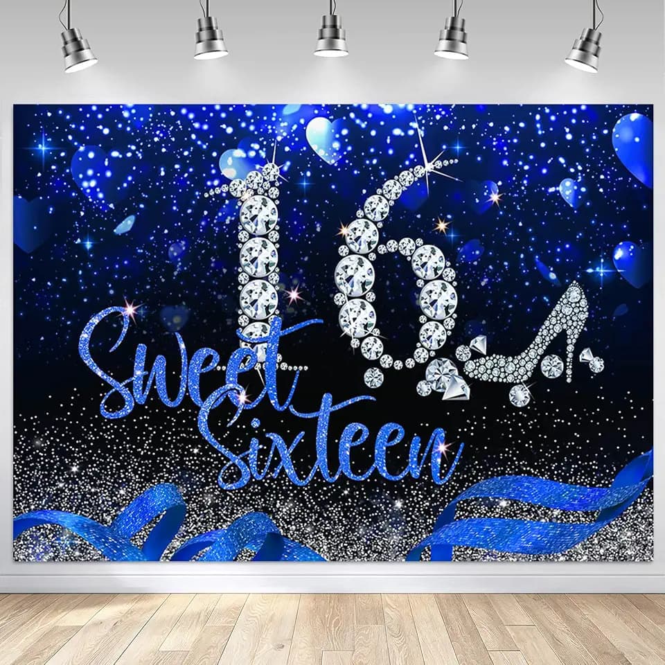 Mocsicka Sweet 16 Birthday Party Decorations Backdrop for Girls 8x6ft