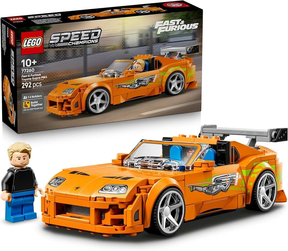 LEGO Speed Champions The Fast and The Furious Toyota Supra MK4 - Auto Spielzeug - Modellbau mit Bryan O'Conner Minifigur - Mint Geschenk für Jungen ab 10 Jahren und Jugendliche Filmfans - 77260