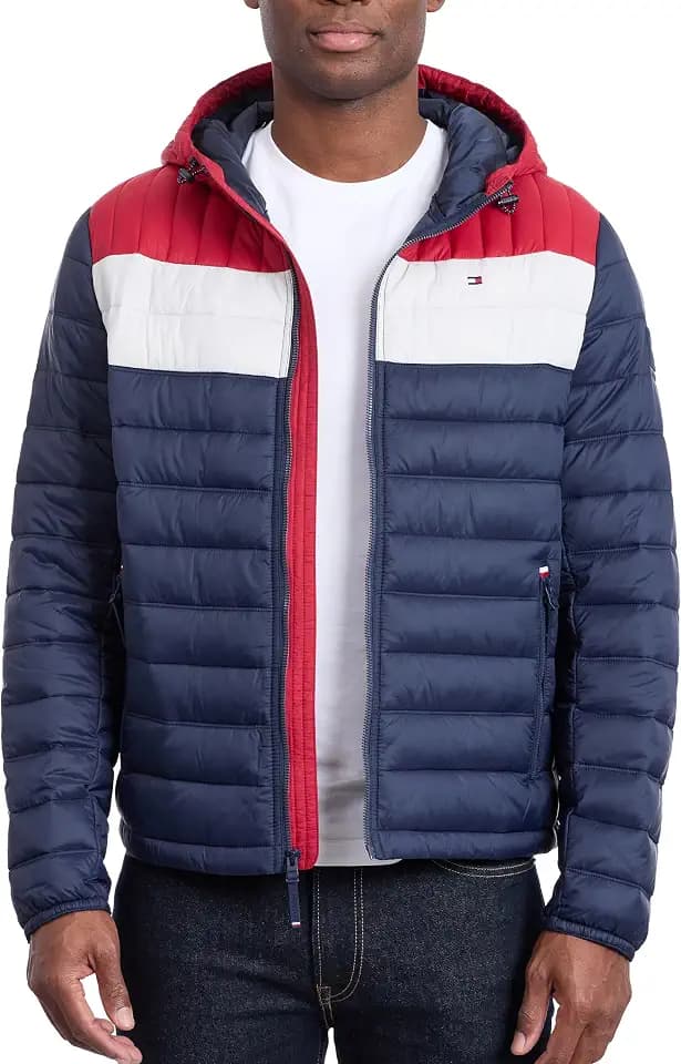 Tommy Hilfiger Men's Down Alternative Hooded Puffer Jacket (Standard and Big & Tall)