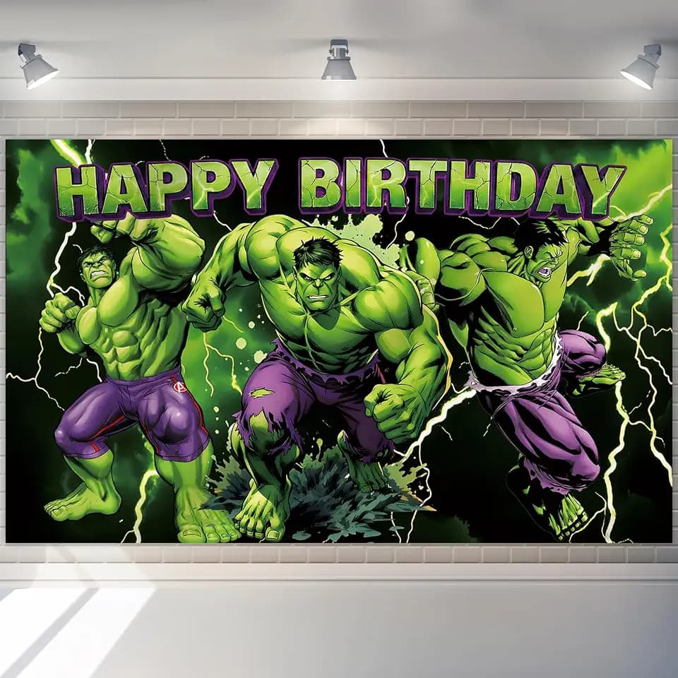 1Pcs Hulks Party Decoration Banner Photography Background for Kids Hulks Birthday Party Photo Booth Props (4.16X2.3 Ft) (red2)