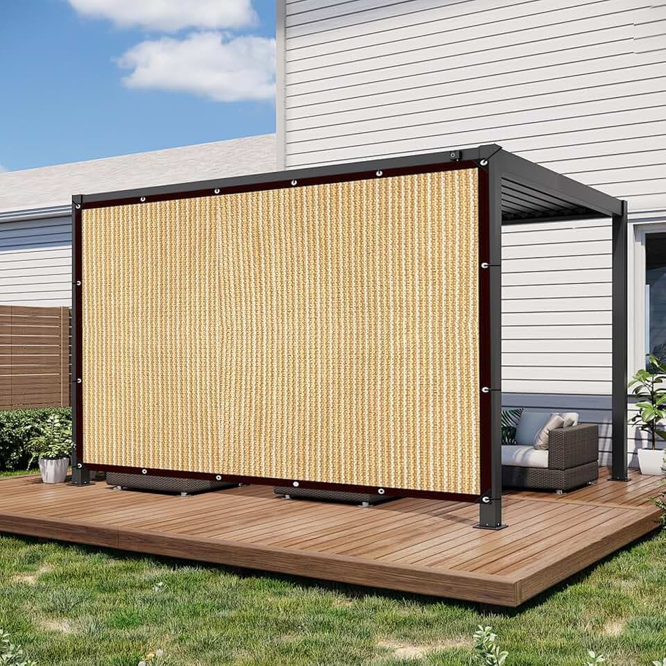 Sonnensegel mit ösen,85% Schattierungsnetz,Garten Schattiernetz,Rechteckig Schattennetz,Outdoor Sonnenschutz Beschattungsnetz aus reißfestem HDPE für HüHnerstall,Wasserdurchlässig (Beige, 2 x 3m)