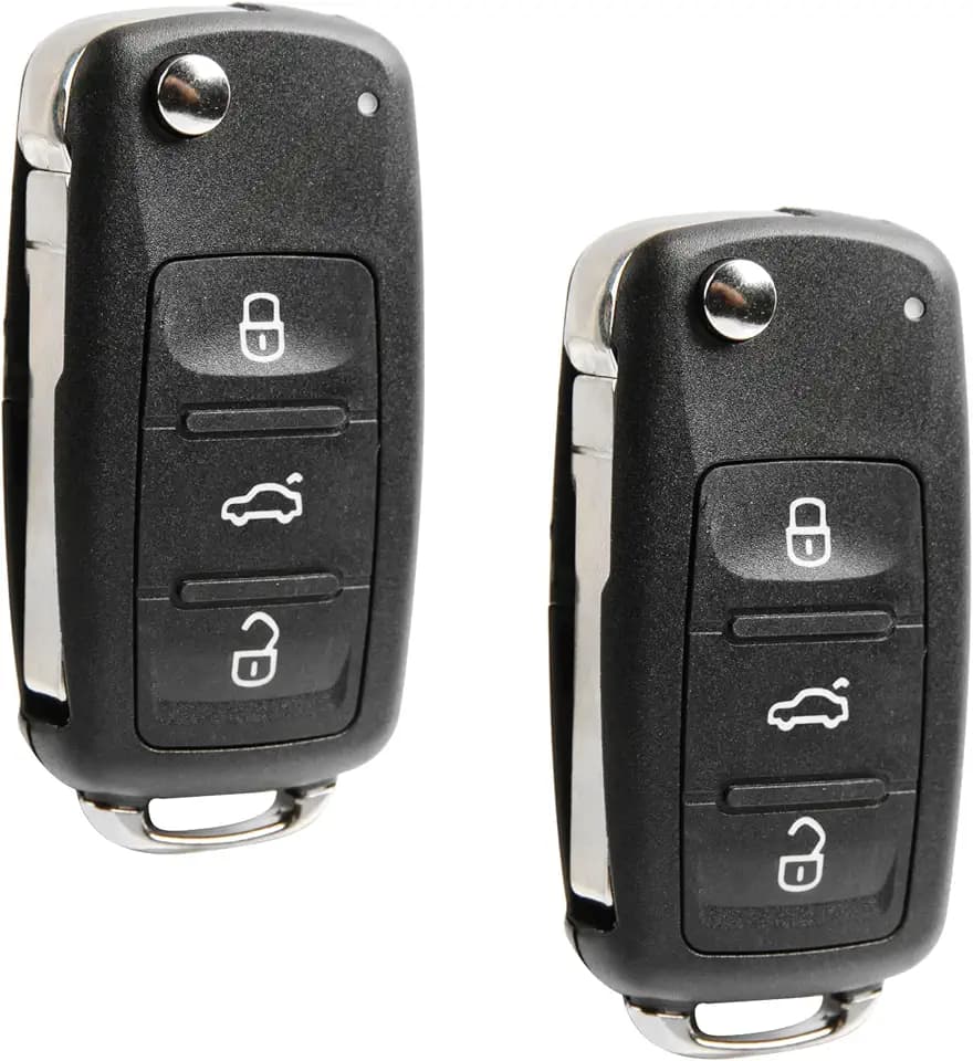 2X USARemote Key Fob Replacement Keyless Entry Remote for 2012 2013 2014 2015 2016 2017 2018 2019 2020 2021 Volkswagen Beetle Jetta Passat Tiguan 4-Button Flip Key (NBGFS93N, 5K0837202EC)