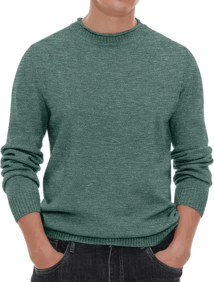 Hisir Pullover Herren Strickpullover Rundhals Pulli Männer, Bequem und Weich, Warmer Winter Pullover für Männer, Herren Basic Pullover mit Langen Ärmeln