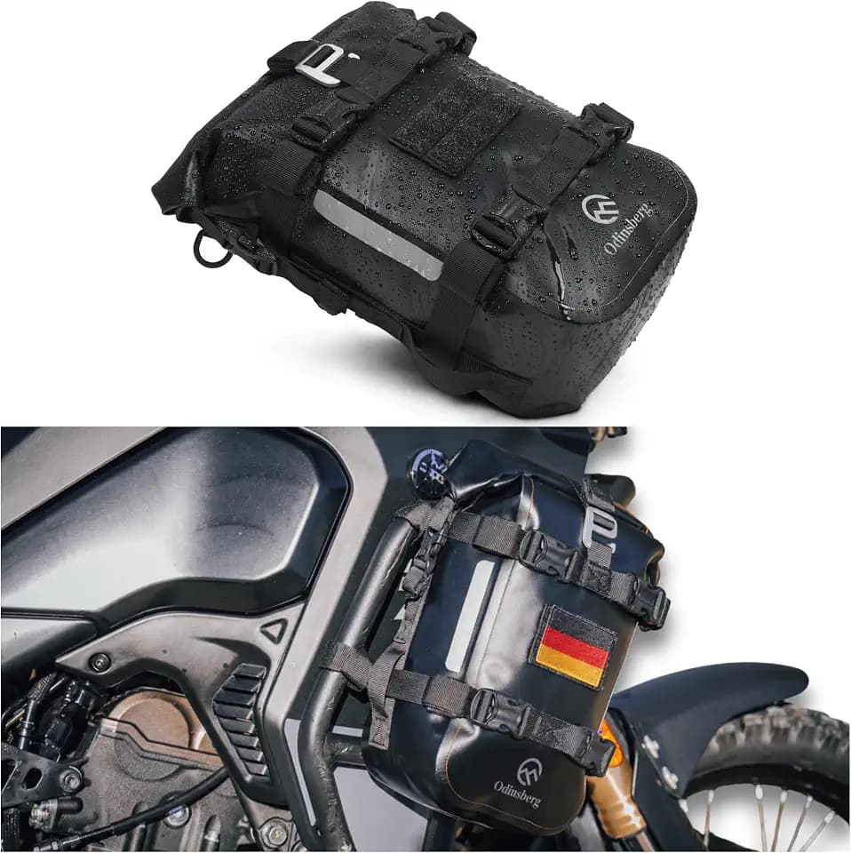 Odinsberg 7L Wasserdicht Hecktasche Motorrad | Sturzbügeltasche, Satteltasche, Sissybar Tasche, Seitentasche & Gepäcktasche | Kleine Motorradtasche für Enduro, Touring, Reise & Alltag