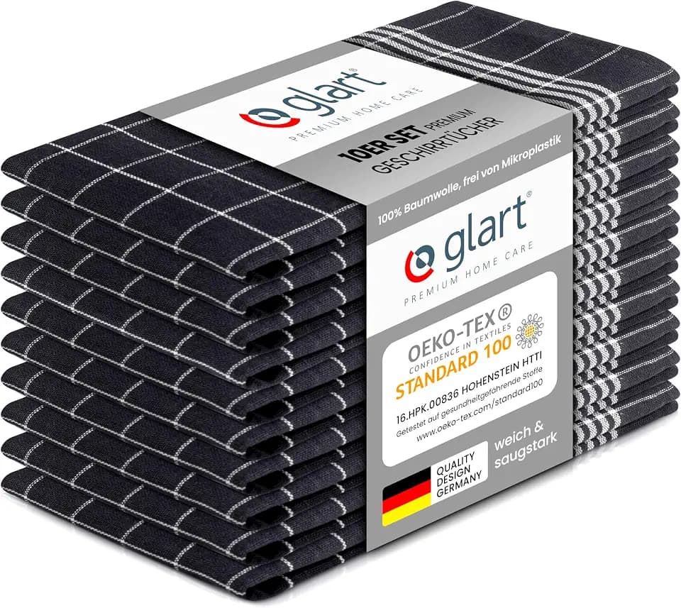Glart 48GI2 Geschirrtücher Küchentücher 10er Set, 50x70 cm, 100% Baumwolle